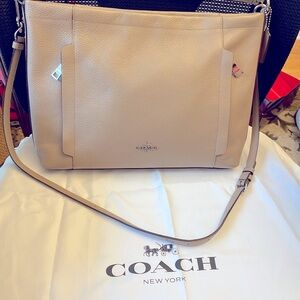 💥COACH New York Authentic Taupe Soft Leather Scout Handbag